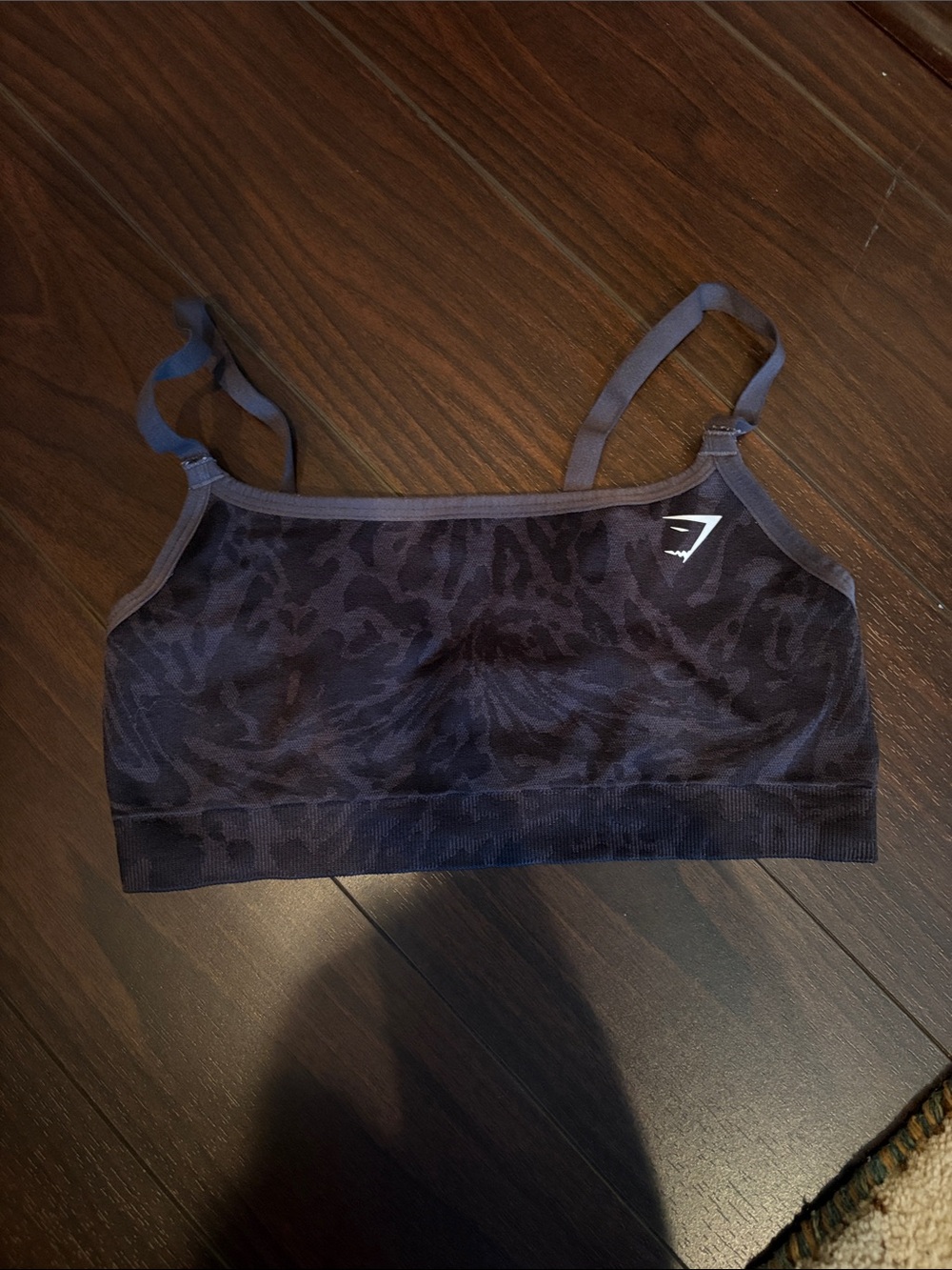 Seamless Dark Navy Animal-Print Bralette